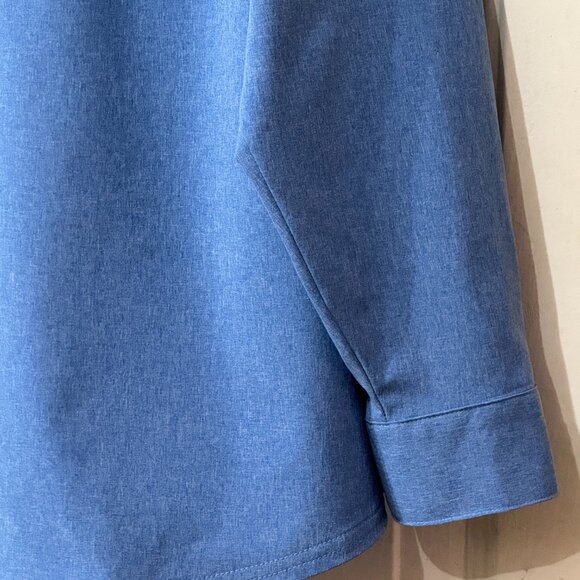 NEW Eddie Bauer Sz 2X Womens Button Up Shirt Roll Up Long Sleeve Blue Pockets - Picture 4 of 11